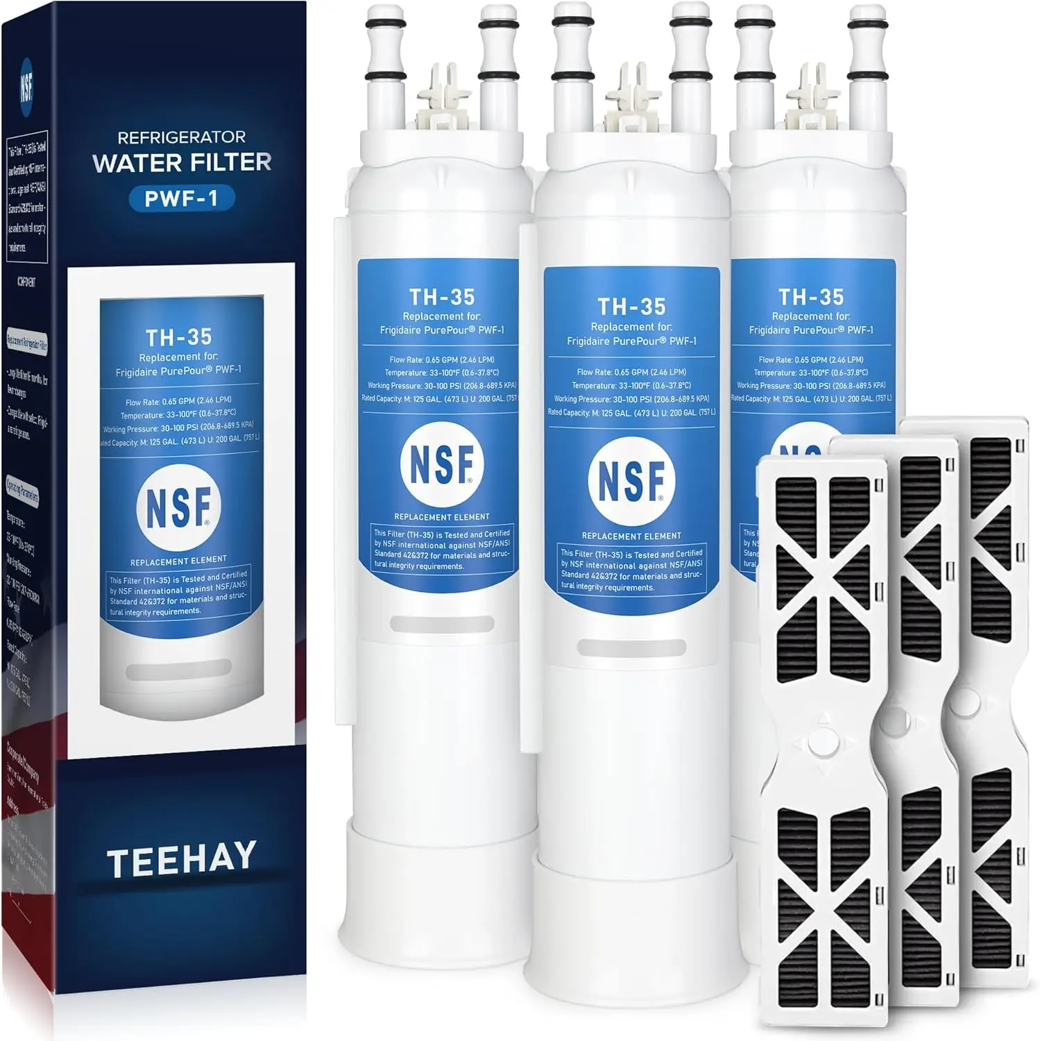 

Комбинированный фильтр для воды и воздуха для моделей Frigidaire, набор 3-в-1, совместим с различными холодильниками