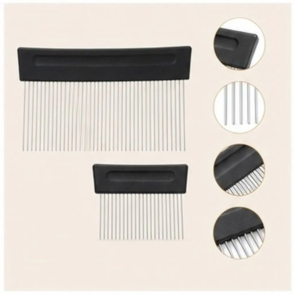 2Pcs Paint Brush Comb Stainless Steel Teeth Plastic Handle Wall Texture Painting Tool Professional Edge Comb Paint Brush Tool