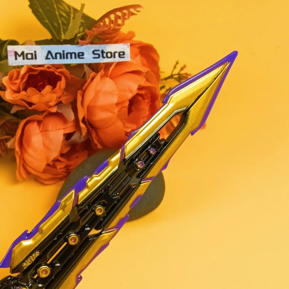 6.3inch 2pcs Valorant Katana Real Katana Samurai Sabel Staal Ninja Mes Anime Cosplay Prop Zwaard Metalen Lossen speelgoed Gift