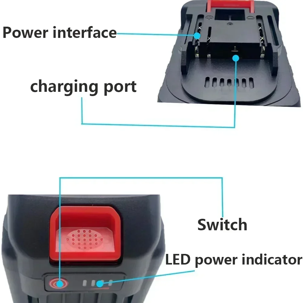 Batteria al litio durevole ad alta potenza 21V 9AH 6AH, caricabatterie, adatta per pistola ad acqua ad alta tensione per utensili elettrici serie