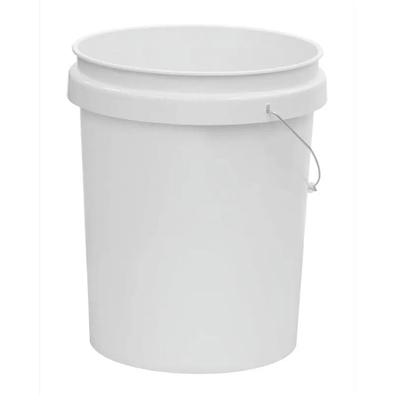 [NEWA64Z!】 Stackable Design 5-Gallon Round Multipurpose Bucket White Plastic Set Of 2 Comfortable-Grip Handles, Easy To Clean
