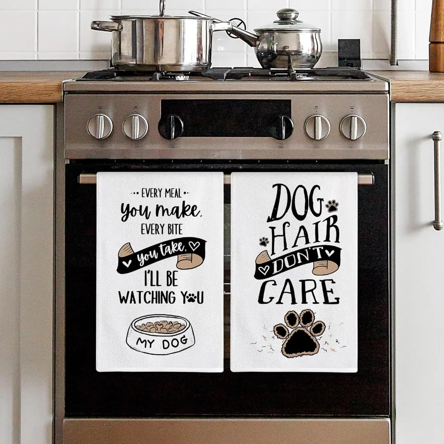 مجموعة مناشف مطبخ الكلاب مكونة من 4 هدايا أمي الكلب لـ n مضحك لطيف طبق الانتقال لمنزل جديد الشاي مناشف اليد لهدايا الانتقال لمنزل جديد المطبخ ديسمبر