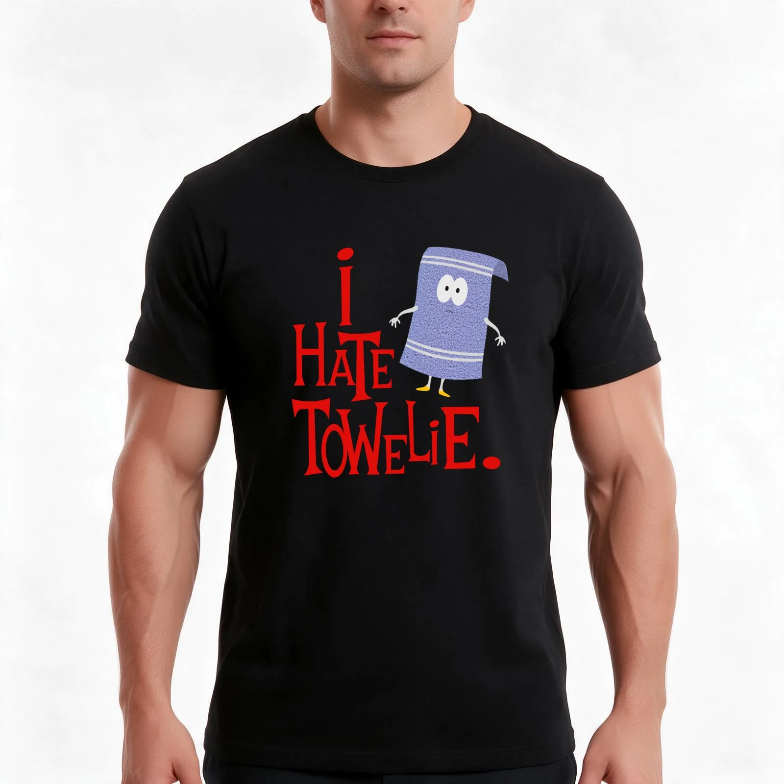 I hate towelie T-Shirt, Summer Casual Cotton Tee, Oversized Streetwear Tops, Vintage Graphic Print, Loose Fit Short Sleeve
