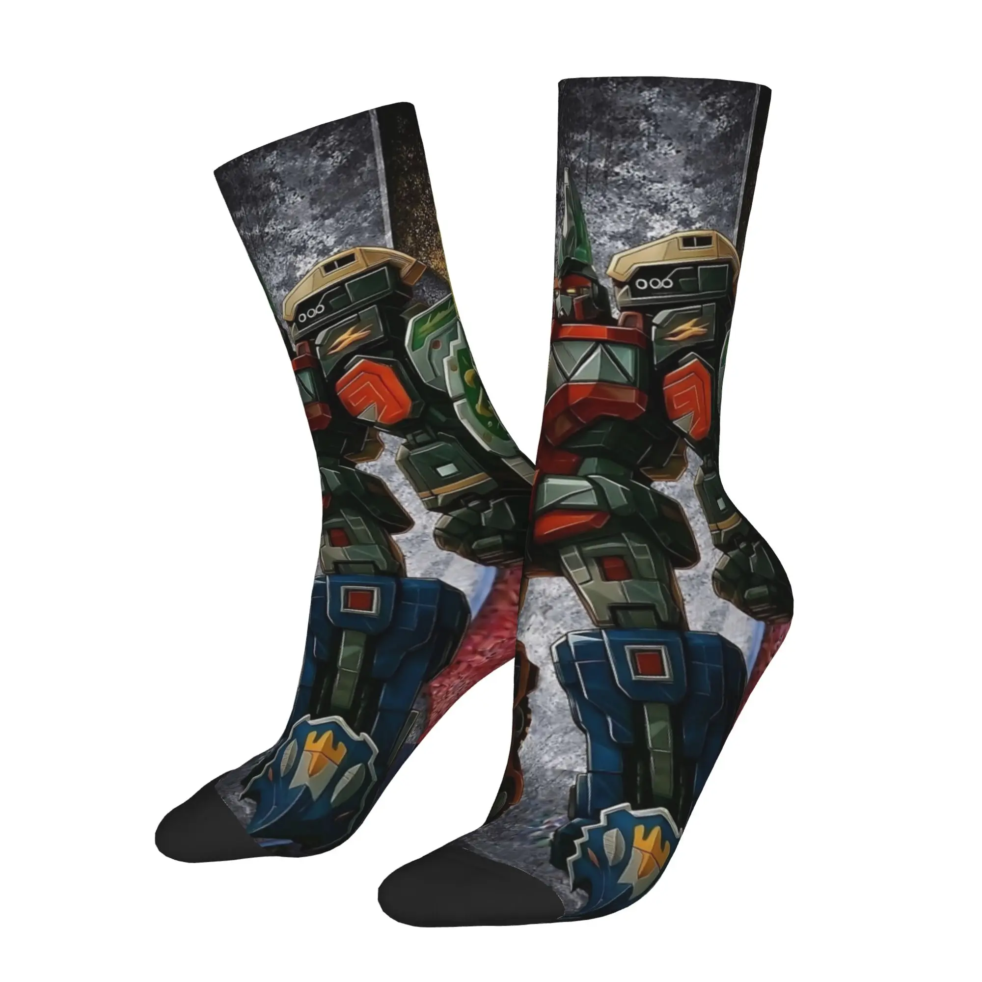 Colorful Power R-Ranger All in One Soccer Socks  Polyester Crew Socks for Unisex Sweat Absorbing