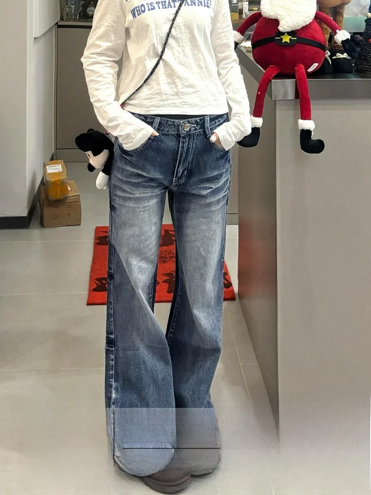 

Джинсы женские с высокой талией и широкими штанинами, осенне-зимние, новые, стройнящие, в стиле High Street, свободного кроя, с эффектом памяти