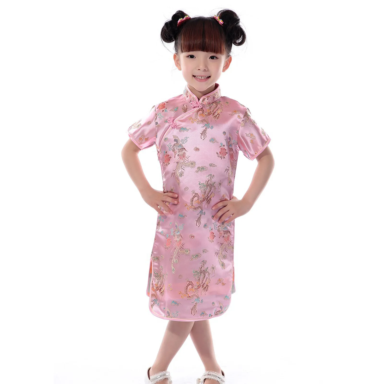 Summer Dresses Styles Chinese Cheongsams For Girls Traditional Chinese Dress For Children Tang Suit Baby Costumes Party Outfits