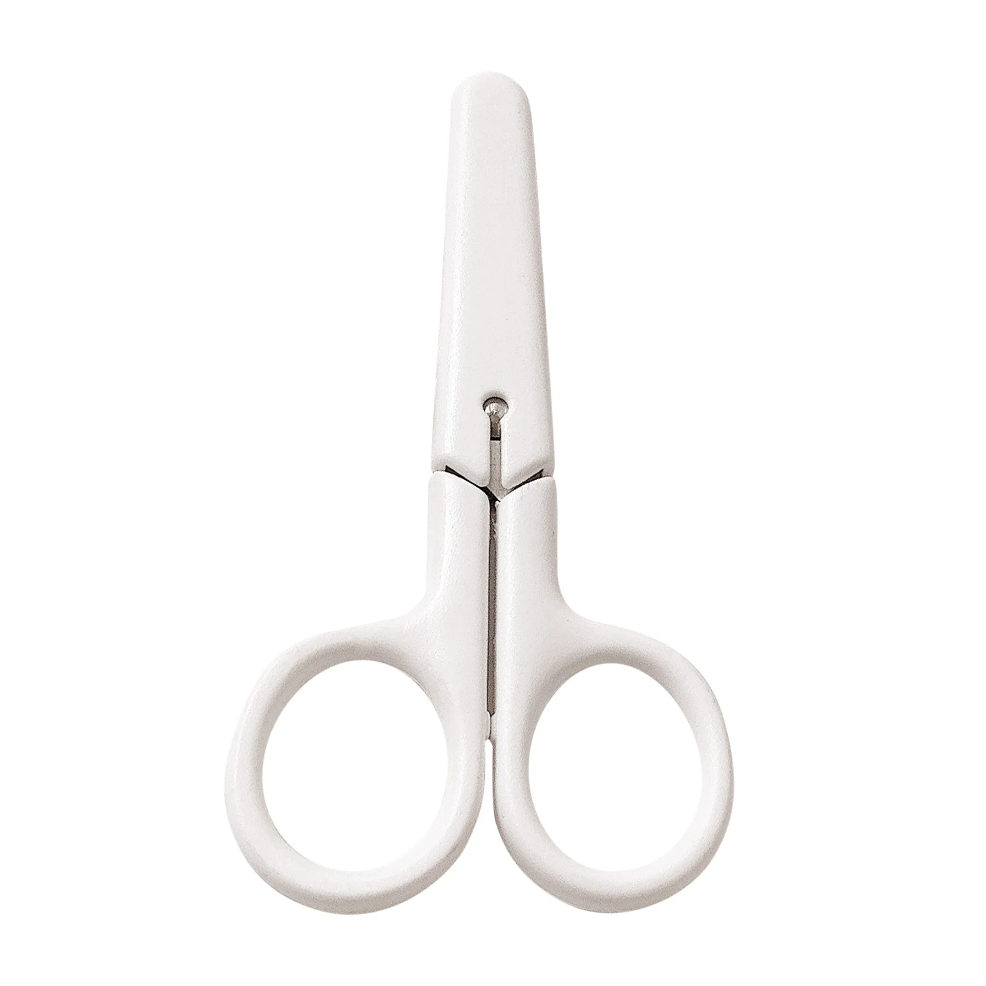 White portable hand scissors Stainless steel art safety scissors with lid Children's student scissors