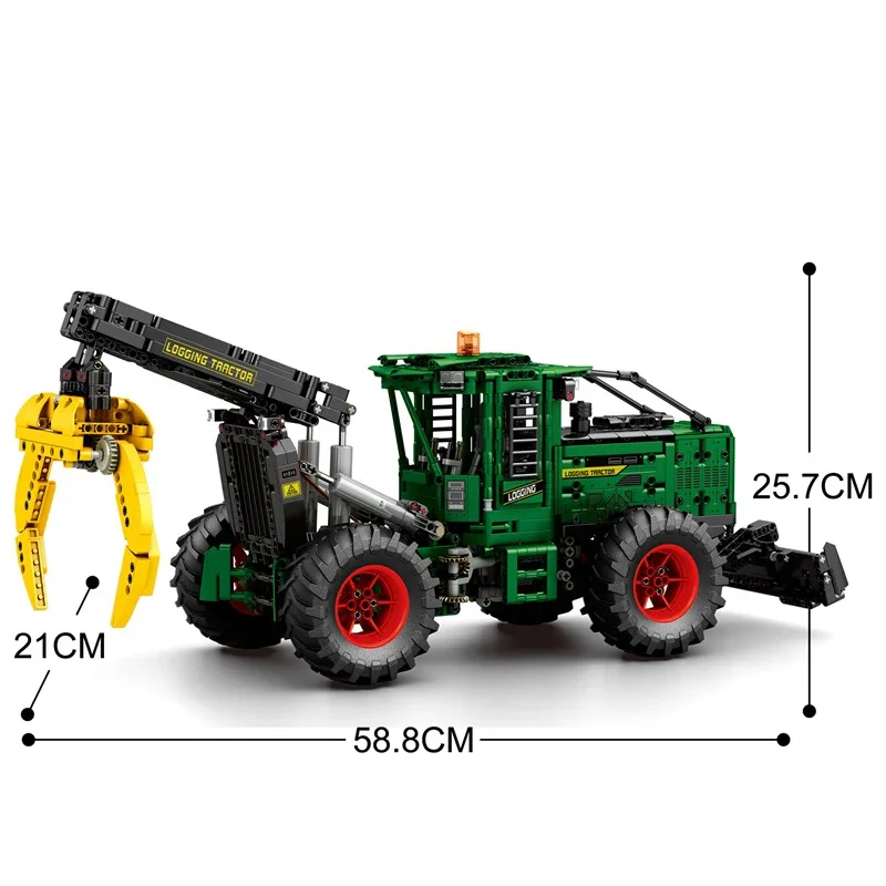 1741 Stuks Rc Trekker Bouwstenen Boerderij Tractor Technologie Elektronische Afstandsbediening Auto Bakstenen Model Kinderen Speelgoed Idee Cadeau