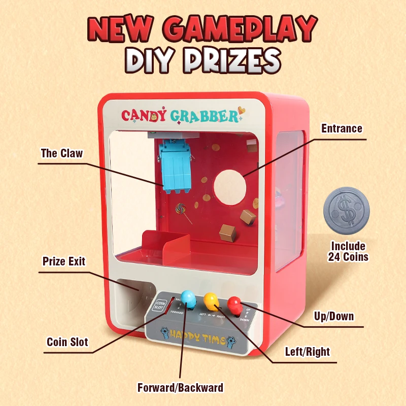 Electronic Mini Claw Machine Music Catch Candy Doll Machine Kids Interactive Game Toys Claw Arcade Crane Boy Girl Birthday Gifts view 5