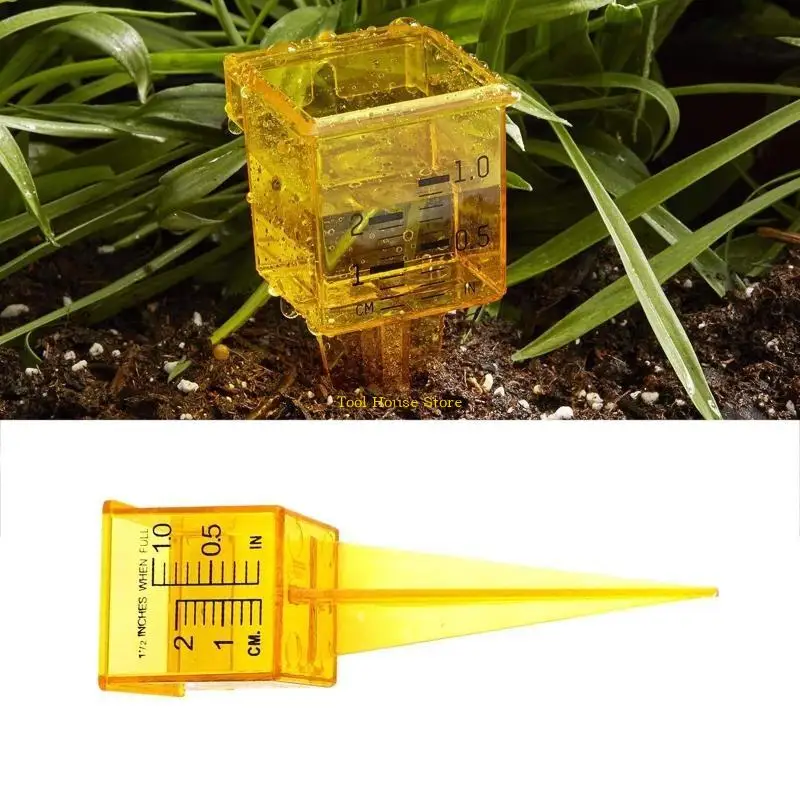 

1.5" Rain Gauge/Sprinkler Gauge Wide Mouth Bright Yellow Outdoor Water Measuring