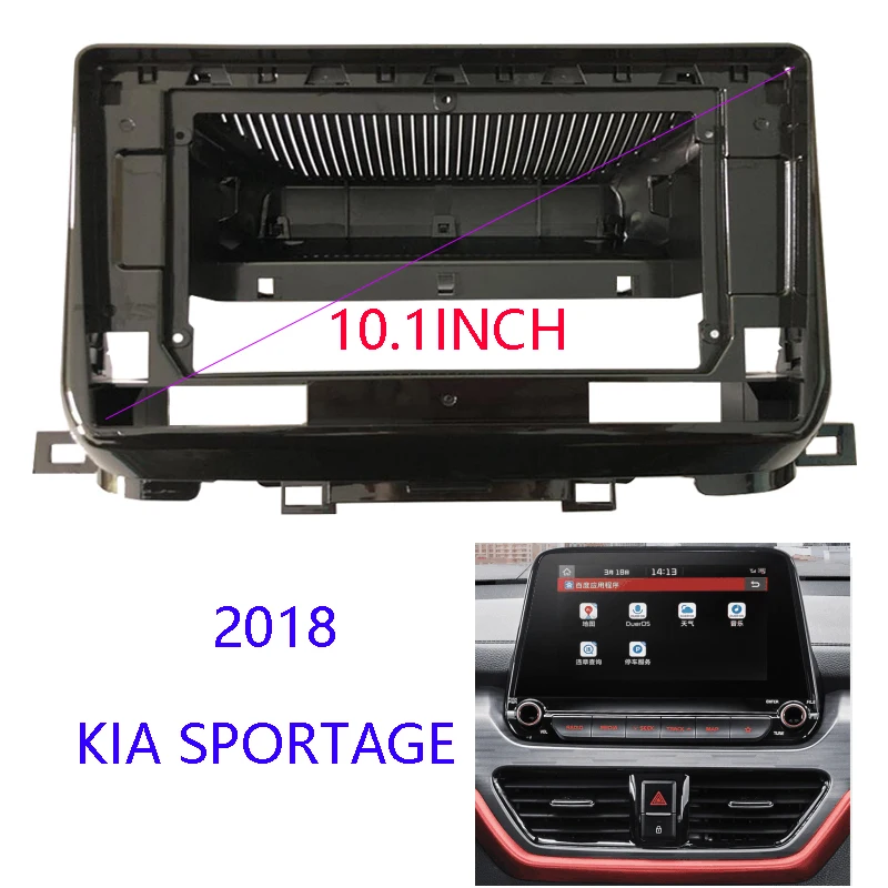 10.1 Inch Android Car Radio Frame Kit For Kia Sportage 2018 Auto Stereo Center Console Holder Fascia Trim Bezel Faceplate