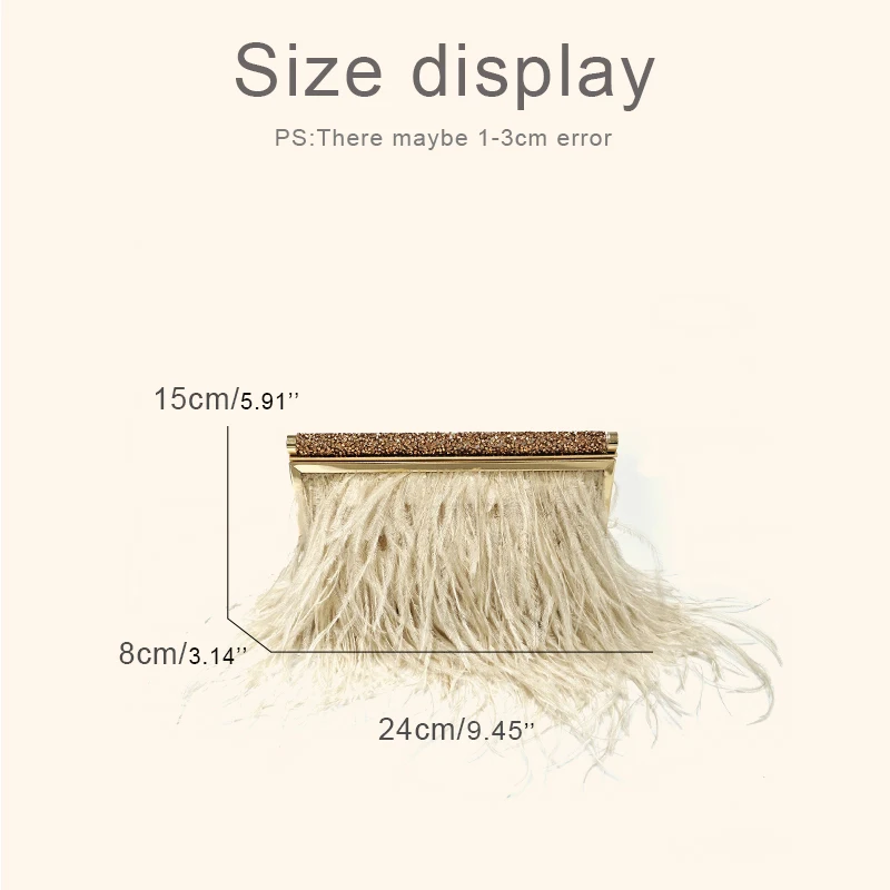 Bolsos de noche de moda con marco de metal para mujer bolsos y carteras de diseñador de lujo novedad 2026 bolso de hombro con cadena pequeña y decoración de plumas de avestruz alta calidad envío gratis