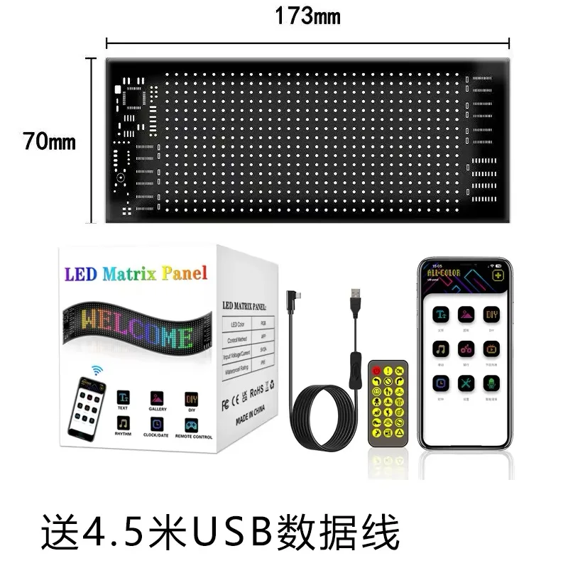 

Светодиодная матричная панель DIY: LED-дисплей для грузовиков, автомобильный знак, анимация, управление через Bluetooth-приложение, программируемый гибкий экран