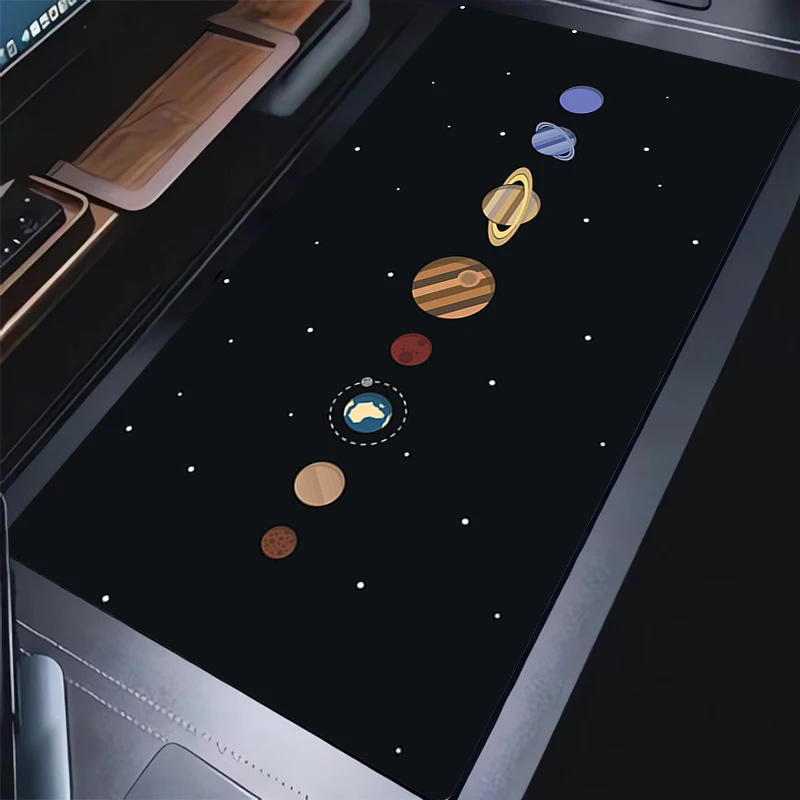 

Custom Play Mat Game Mousepad Universe Space Solar System Computer Mouse Pad Non-Slip Natural Rubber Carpet Desktop Keyboard Pad