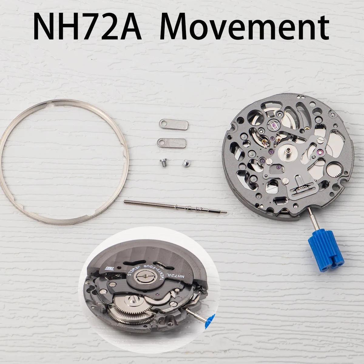 Japanese NH72 Automatic Watch Movement 24 Jewels Mechanical Movement Replacement No Calendar Date Hollow Design Watch Parts