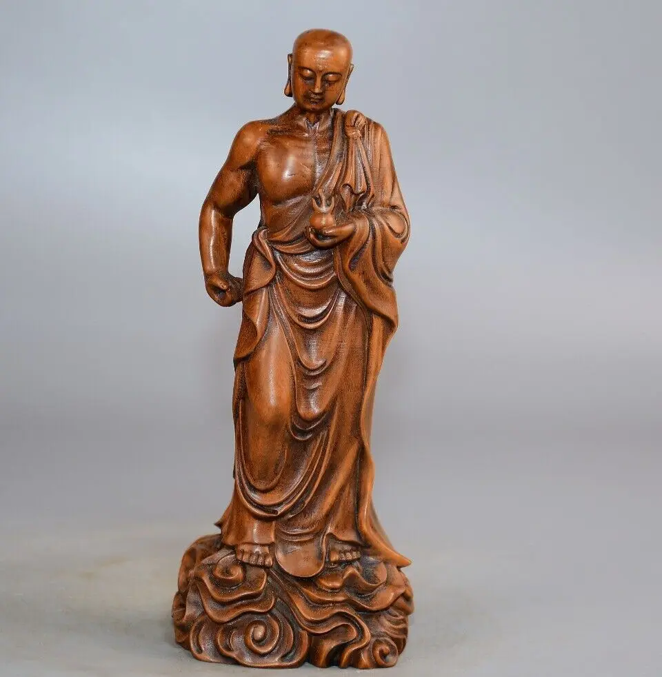 

Collection Chinese Antique Boxwood Wood Carving Buddha Statue Ksitigarbha Statue
