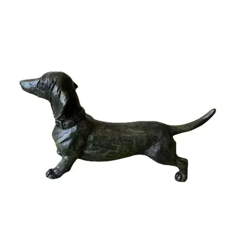 Kreative Handwerk Dekoration Garten Skulptur Figuren Hund Harz Dackel Tier Haustier Spielzeug Figur Schwarz Ornament Tiere Statue