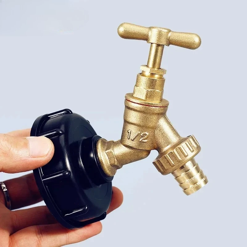 For General Tons of Barrels Ball Valve Home Garden Water Connector IBC Tank Adapter 1/2'' Brass Faucet IBC Tank Adapter