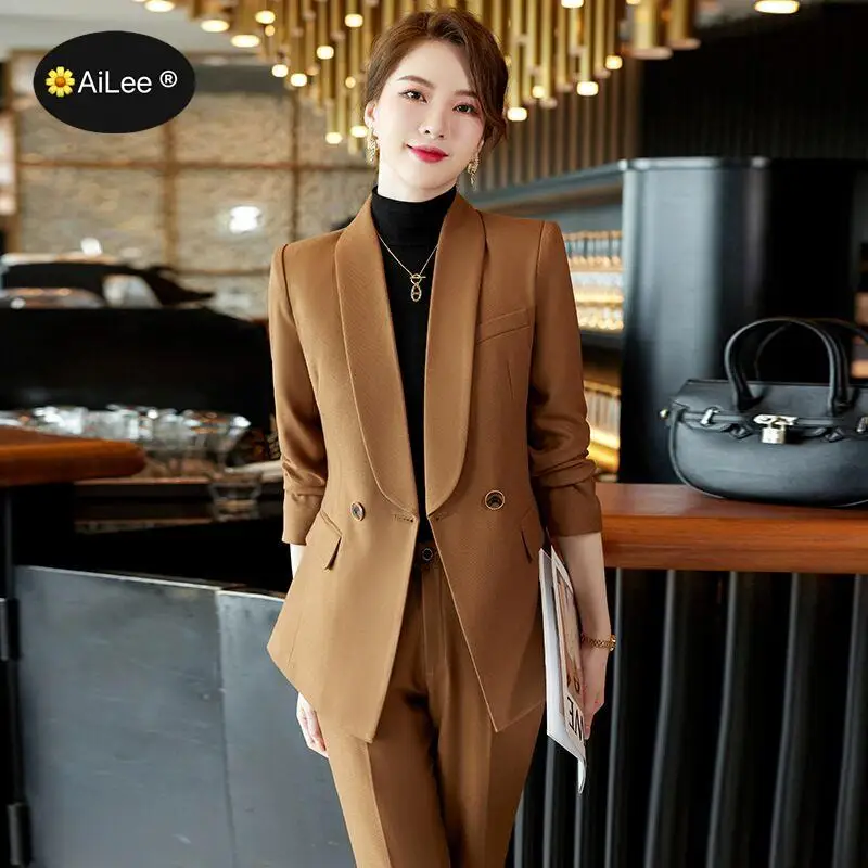 Blazers à col châle pour femmes, manches longues, veste formelle de luxe, manteau de travail pour dames de bureau, tempérament d'automne, mode élégante