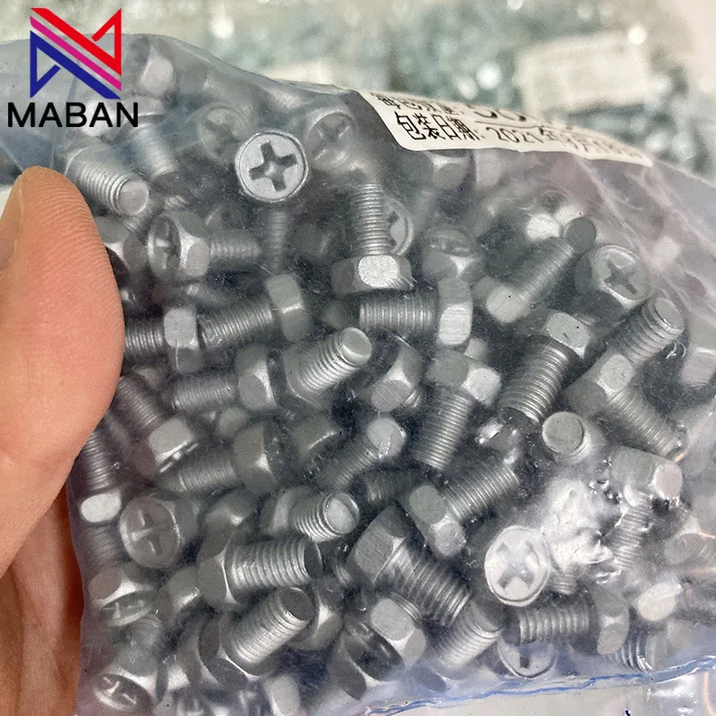 100PCS M5 8mm Stainless Steel Hexagon Cross Screw Bolt AC Compressor Repair Kit