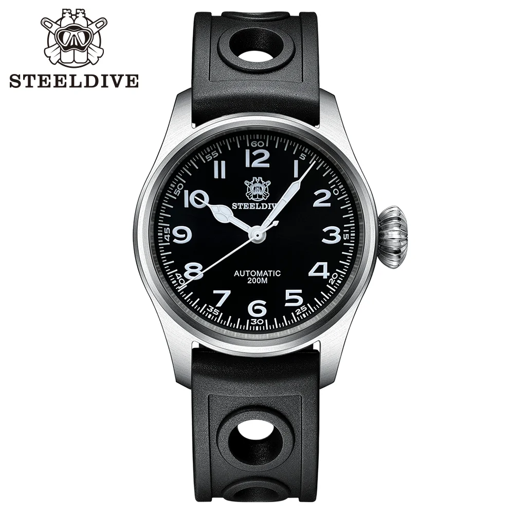 

STEELDIVE Official SD1928M Retro Mechanical Watch Sapphire Mirror 200M Waterproof NH35 Movement Swiss Luminous Luxury Dive Watch