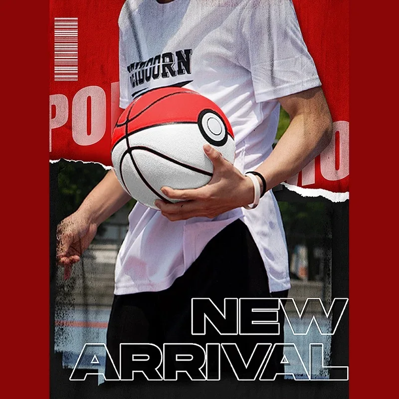 High Quality White Red PU Basketball Official Size 7 Professional Basketball with 4 Layers Outdoor Indoor Durable Ball