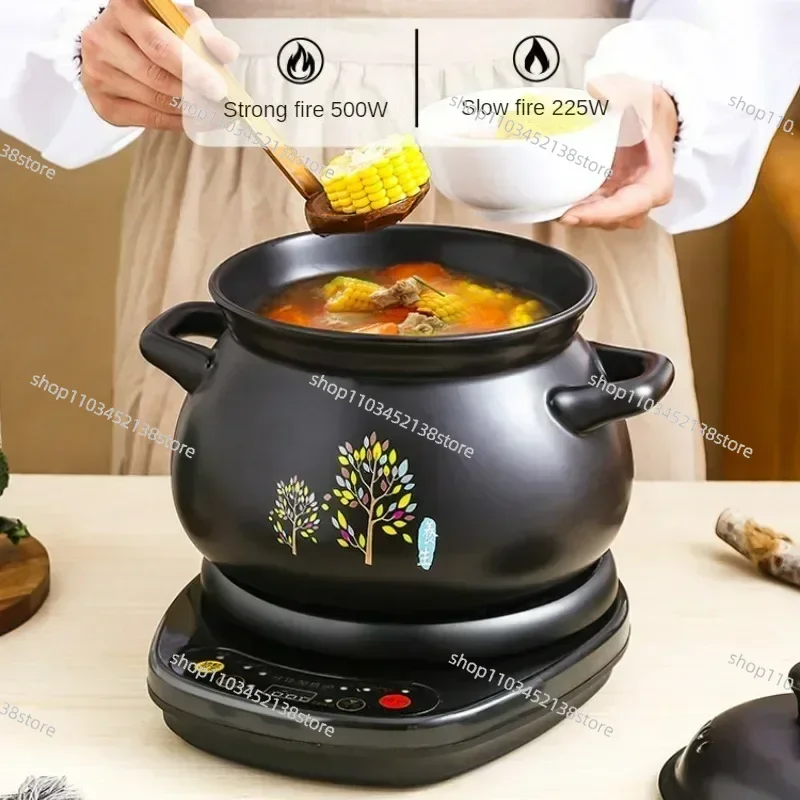 طباخ كهربائي بطيء التلقائي قدر خزفي إناء عميق المنزل المكونات في المطبخ ذكي السيراميك الفخار وعاء Cocina الكهربائية