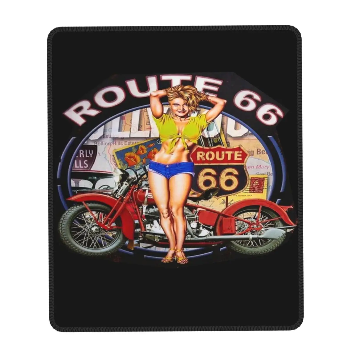 Americana Route 66 Mousepad Personalized Design PC Gaming Mouse Pad Anti-Slip Rubber Base Office Desktop America Highway Mat