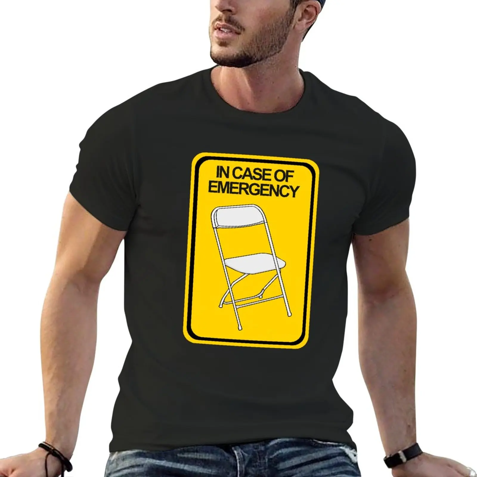 

New Folding Chair In case of Emergency T-Shirt man clothes sports fan t-shirts oversized t shirts for men