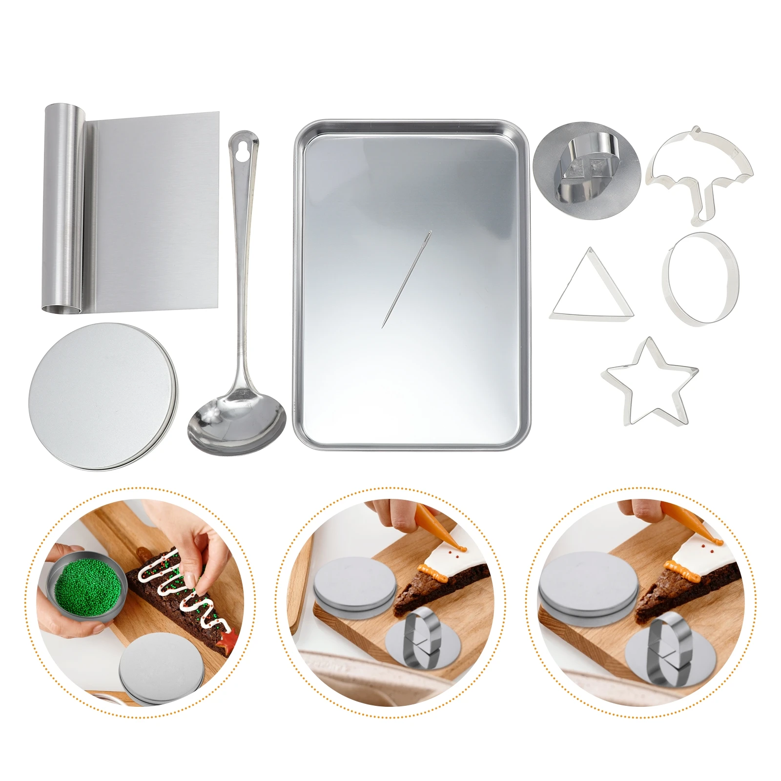 

9 Pieces Sugar Cookie Mold Stainless Steel DIY Baking Tools Flexible Safe Easy Clean Molds Cupcake Cake Chocolate Kitchen Tool
