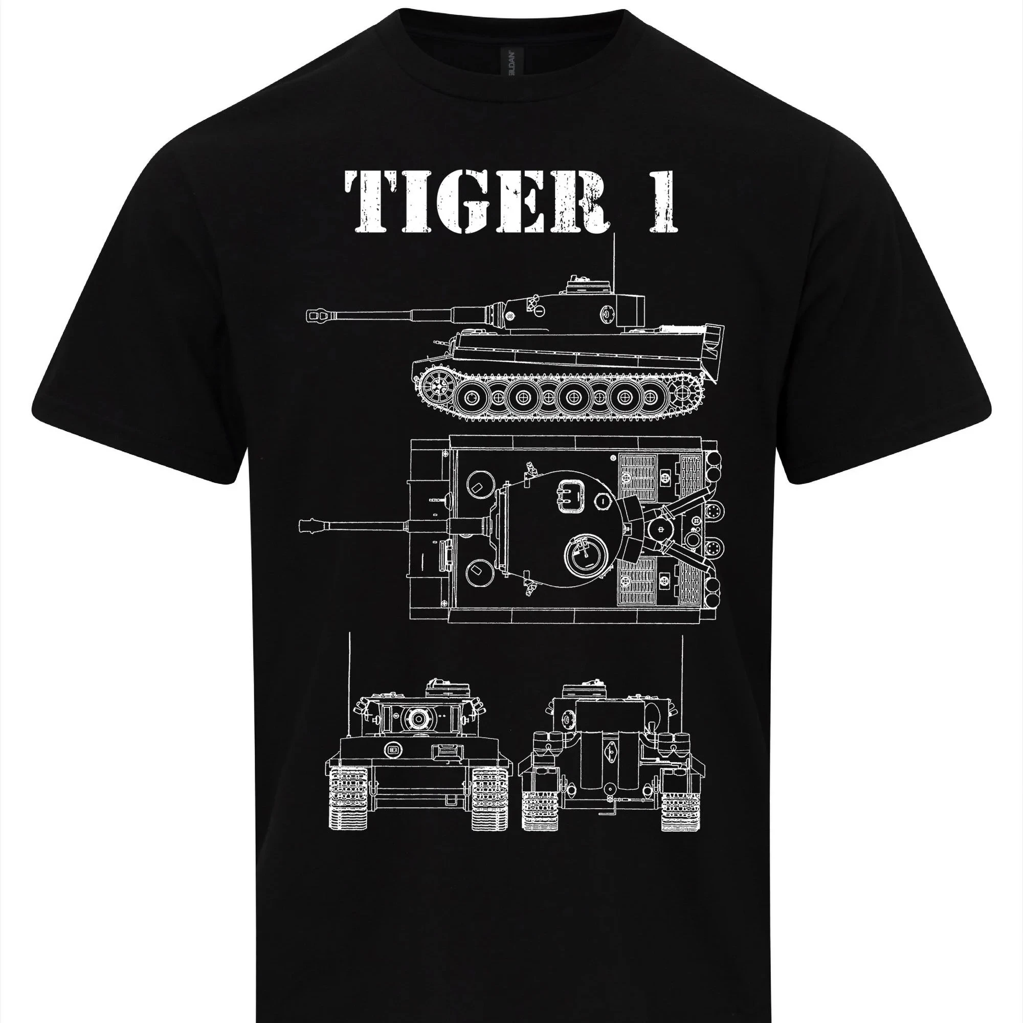 Camiseta sin mangas Tiger 1, dibujo técnico, camisa del ejército alemán de la Segunda Guerra Mundial, ropa de vehículo militar Vintage