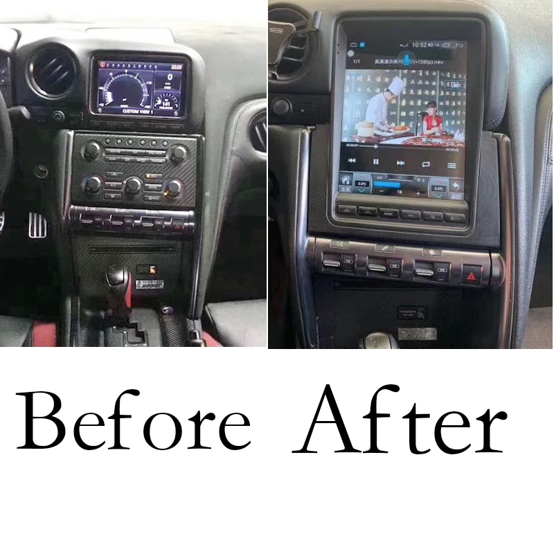 Immersive Ultra Large 9.7 Inch Car Stereo Radio For Nissan GTR 2009-2017 CarPlay Android 14 HD Touch GPS Multimedia Player Unit