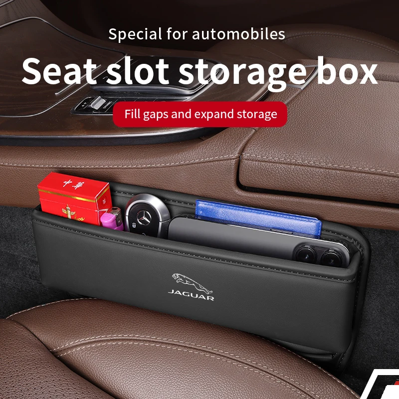 For  Jaguar F-PACE F-TYPE E-PACE XF XFL XE XJ X760 X260 X250 X350 Car Seat Gap Crevice Slot Storage Box Organizer Accessories