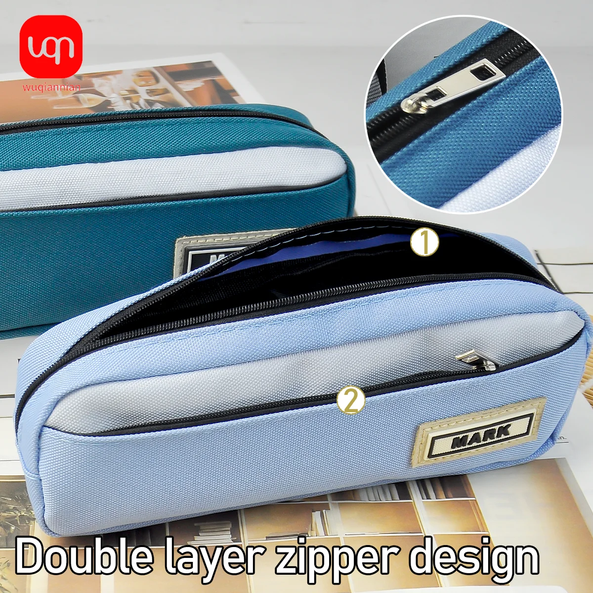 

WQN 1pc Compact Color Practical Pen Bag - Portable and Easy to Carry - Features a Secure Zipper - Ideal for Organizing Various D