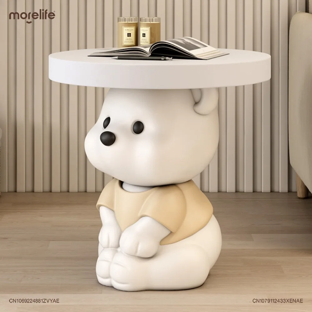 

Bear Coffee Table Decoration Animal Sculpture Modern Round Tables Kawaii Sofa Side Table Nordic Bedside Table Furniture K01