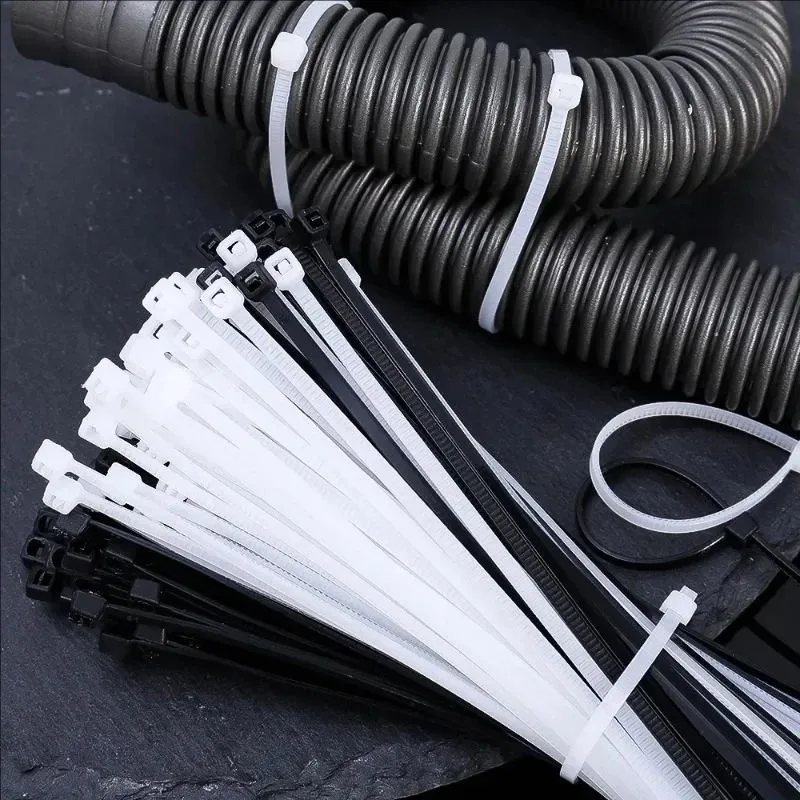 Plástico Nylon Abraçadeiras, Correias de cabo de travamento automático, Cabos ajustáveis Fixação Loop, Home Office Wire Zip Tie, Atacado, 500 Pcs, 100Pcs