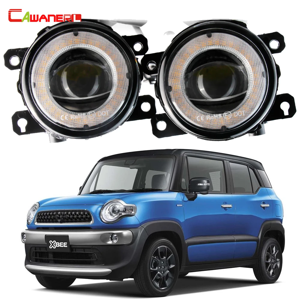 2 Pieces 30W Car LED Fog Light Angel Eye DRL Fog Daytime Running Lamp For Suzuki Xbee (MN71S) 2017 2018 2019 2020 2021 2022 2023