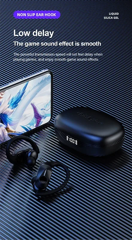 Lenovo LP75 Bluetooth-Headset, Sicherer Ohrbügel, Kabellose Ohrhörer, LED-Batterieanzeige, Ergonomisches Design, Kopfhörer für Outdoor-Aktivitäten – Detail 13