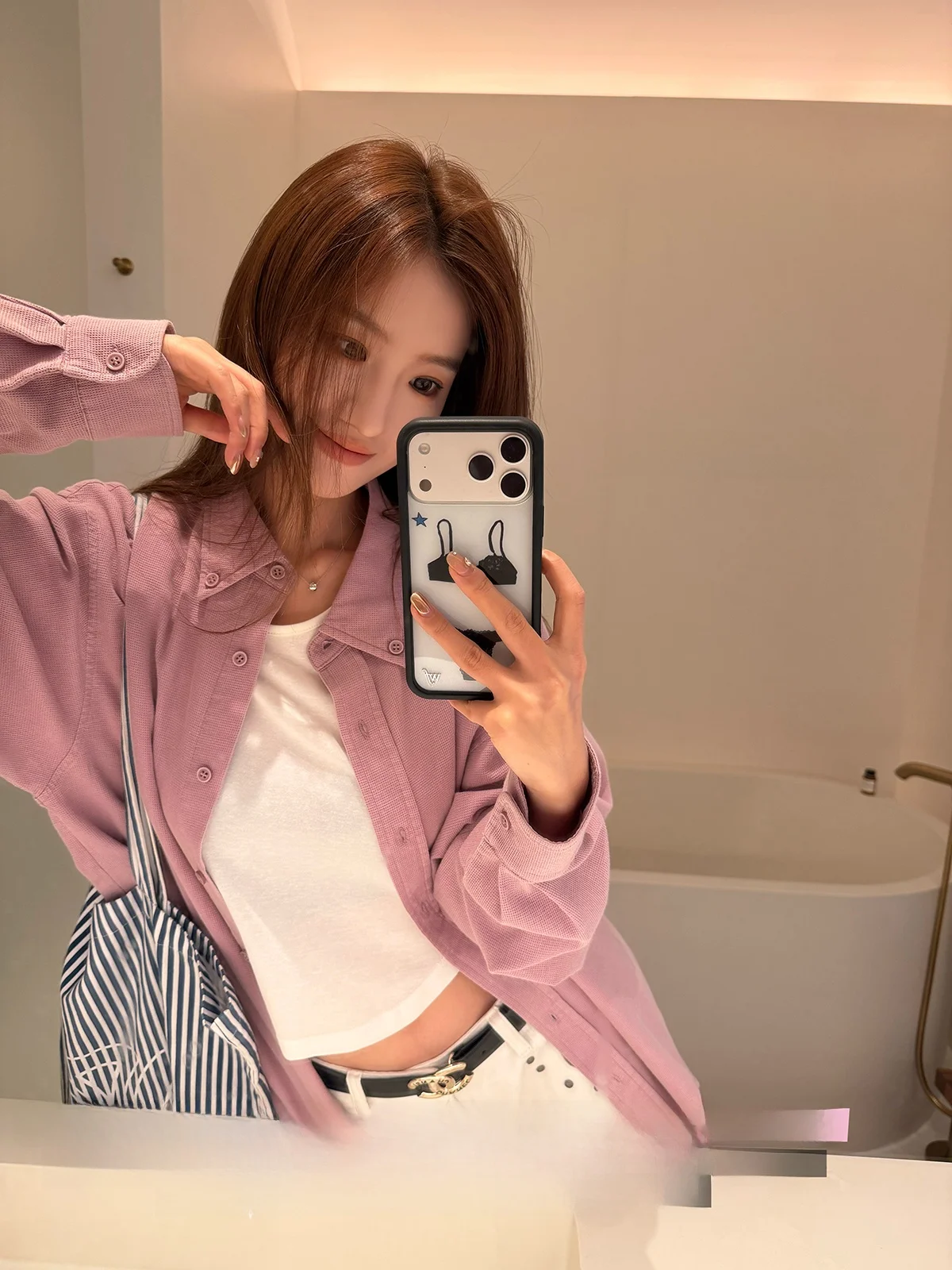 

Loose Women's Cotton irt Xianai Non-spicy Purple Waed Spring New Sle Casual Loose Top Breathable Long Sve irt