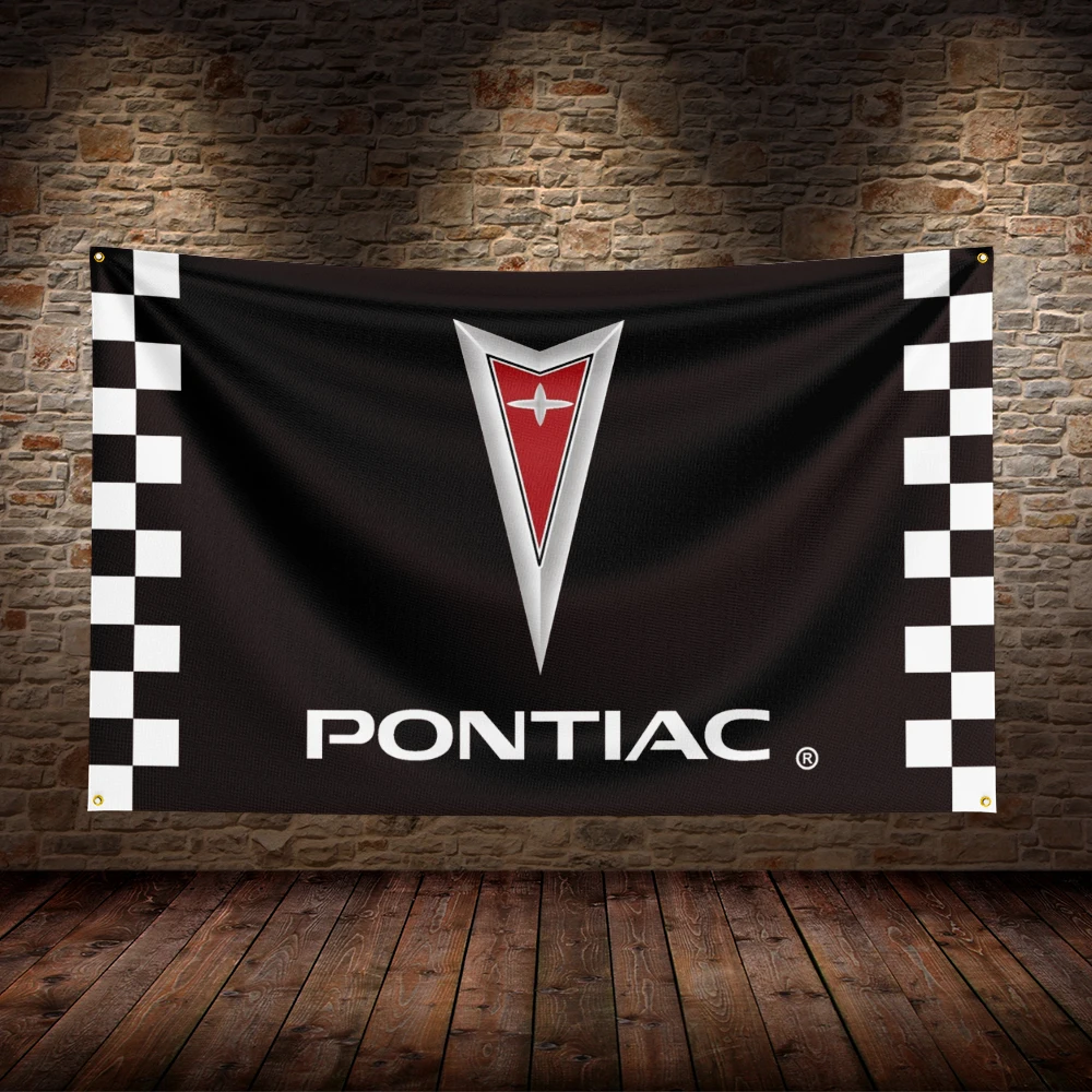 3x5 Ft Pontiacs Flag Polyester Printed Car Flags for Room Garage Decor