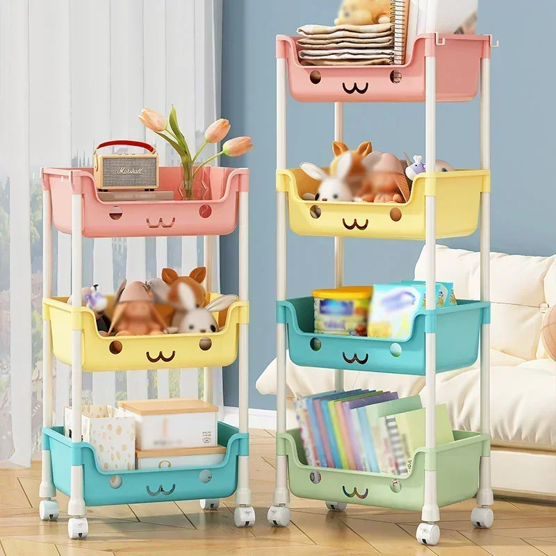 Toy Storage Trolley Bookshelf Snack Rack For Children Storage Organizer Bathroom Accessories Closet Organizer Kitchen Storage