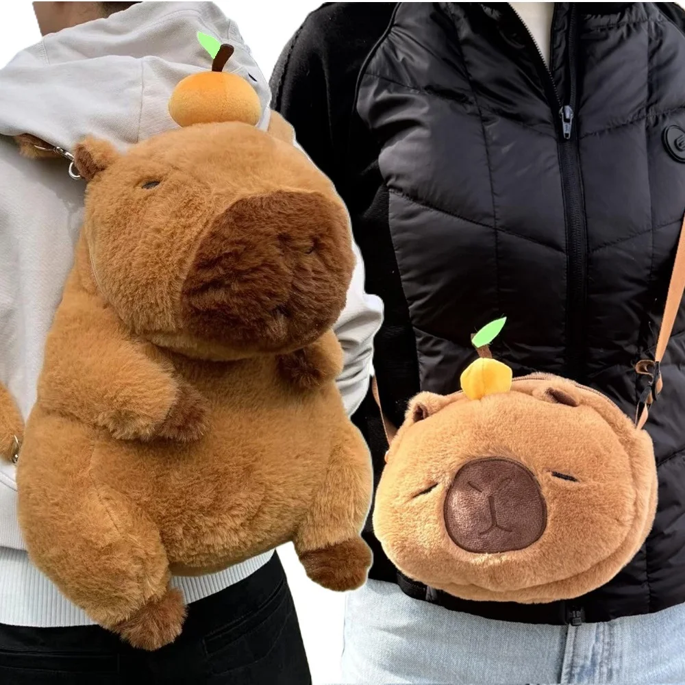 Capybara Backpack Kawaii Capibala Plushie Doll Fur Bag Pendant Children's  Shoulder Bag Mini Knapsack Bags Gifts For Christmas