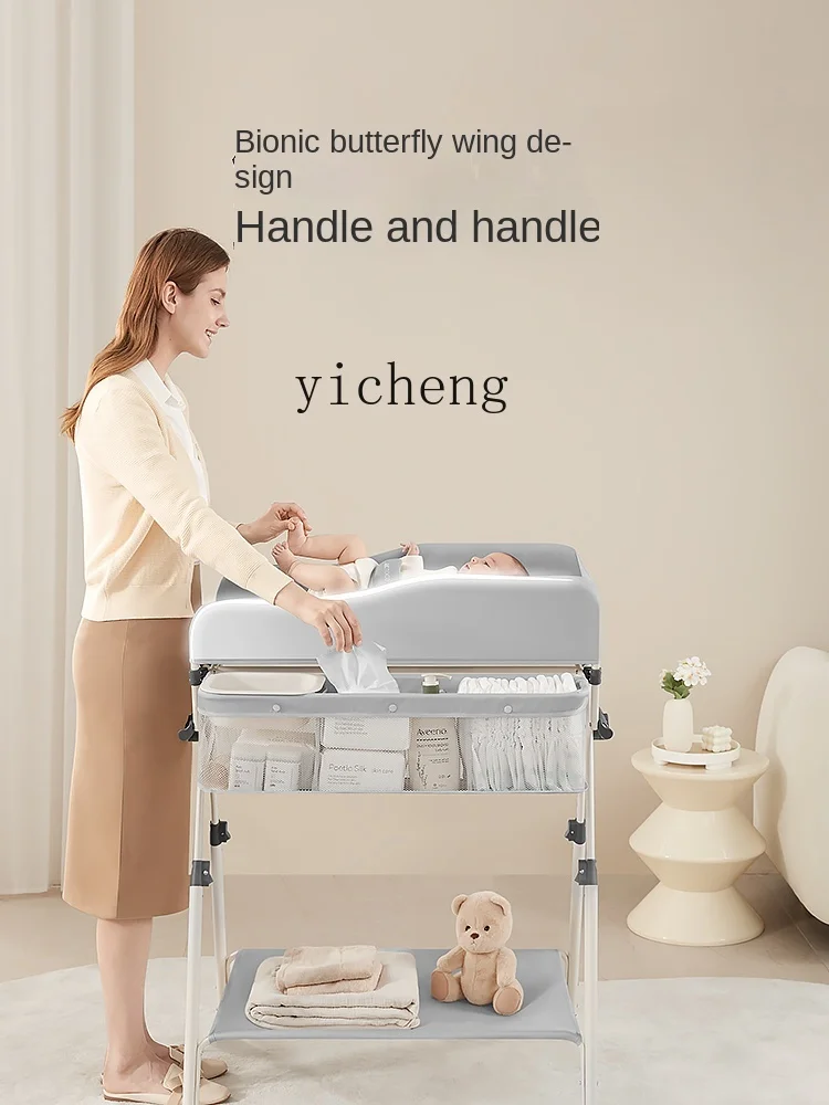 Tqh Diaper-Changing Table Baby Care Desk Installation-Free Folding Multifunctional Baby Bath Change Diaper-Changing Table