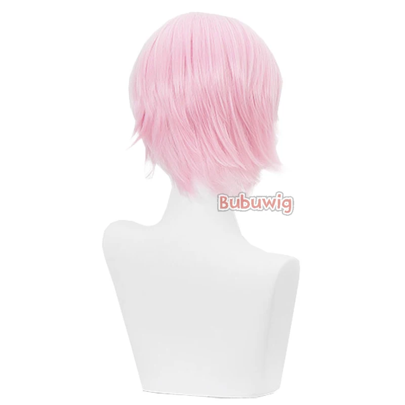 Bubuwig Synthetic Hair Fontaine Dahlia Cosplay Wigs Genshin Impact Fontaine Dahlia 28cm Short Straight Pink Wig Heat Resistant