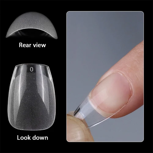 Imagen 2 del producto 120 Uds XXS Super corto almendra cubierta completa esculpida Gel suave puntas de uñas prensa en cápsula Americaine Gel X uñas postizas artificiales