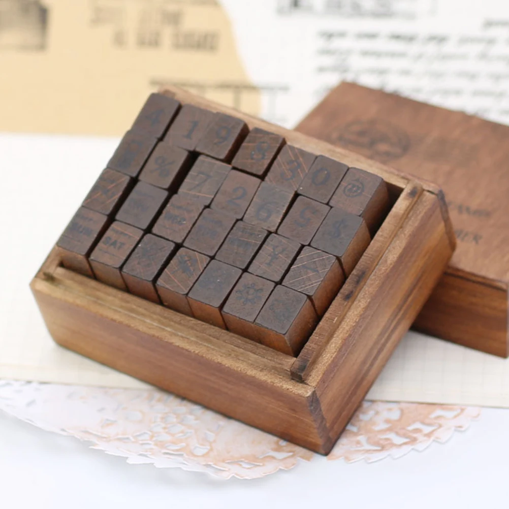

Wooden Stamps Number Weather Symbols Math DIY Craft Seal Set Scrapbooking Letters Diary Entries Envelopes Invitations Gifts