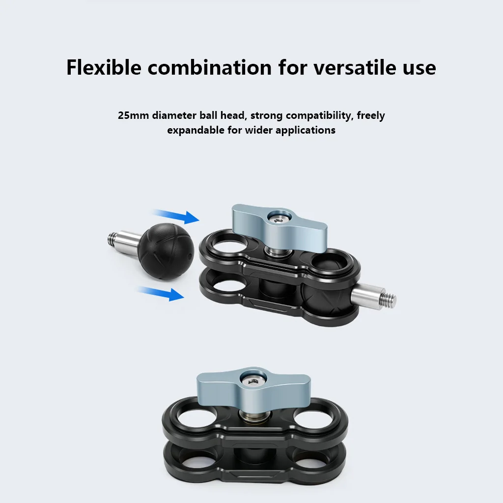 Magic Arm 92-103MM Dual 1/4" Schraube 360° ° Kugelkopf Verstellbarer Gelenkarm für Kamerakäfig Gimbal Stativ Monitor Mikrofon – Detail 4