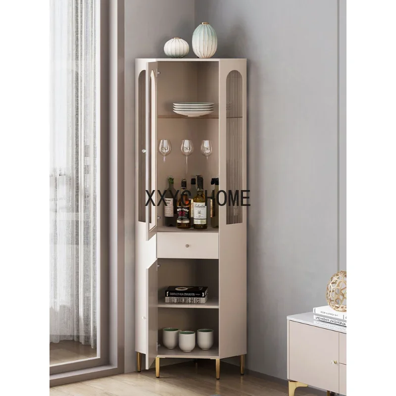 ضوء فاخر خزانة زاوية تخزين الرف مثلث جدار خزانة مشروبات غرفة المعيشة خزانة بسيطة