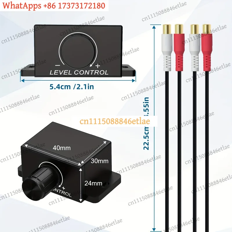k3 4-Channel RCA Car Audio Amplifier 36W with Volume & Bass Control Knobs - Easy Install Durable