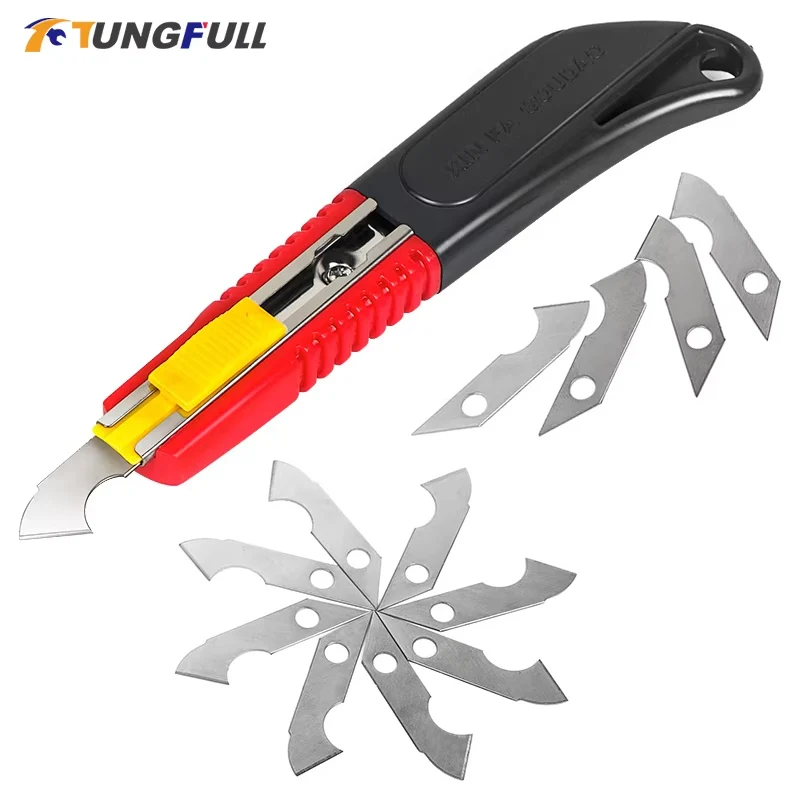 Hook knife PVC Acrylic Board Plastic Cutting Tool Hook Knife Cutting Tool Steel Hook Blades Cutter DIY Hand Tools with Replaceme